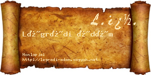 Légrádi Ádám névjegykártya